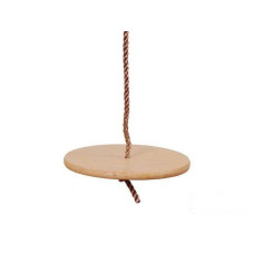 Leagăn tip farfurie din lemn - Inlea4Fun WOODEN ROUND SWING - 