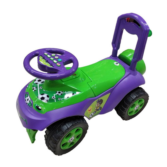 Lábbal hajtós kisautó hanghatásokkal Inlea4Fun - lila/zöld