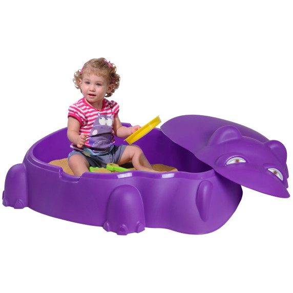 Cutie de nisip cu capac - hipopotam - Inlea4Fun HIPOLIT - violet