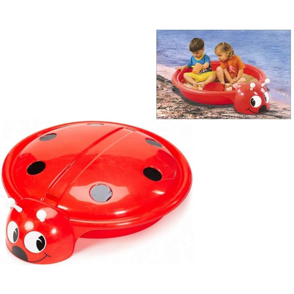Homokozó tetővel katicabogár 117x101x30 cm Inlea4Fun LADYBIRD
