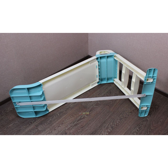 Šmykľavka s madlom 140 cm Inlea4Fun 0140/13 - bielo/modrá