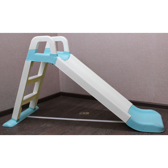 Šmykľavka s madlom 140 cm Inlea4Fun 0140/13 - bielo/modrá