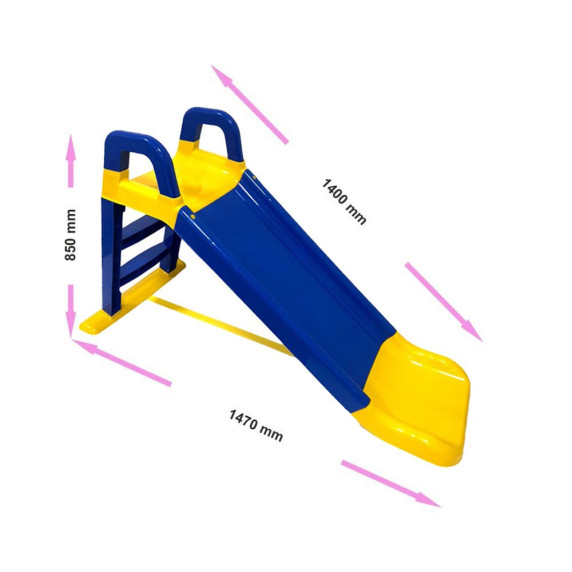 Topogan 140 cm - albastru/galben - Inlea4Fun 0140/03