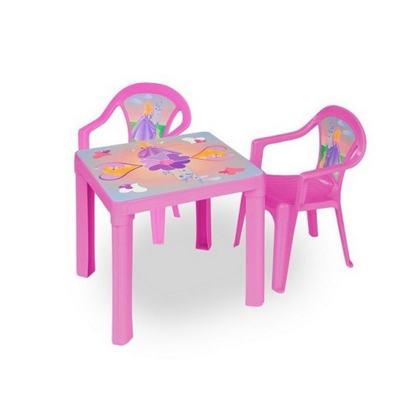 Masă pentru copii cu 2 scaune - Roz - Inlea4Fun