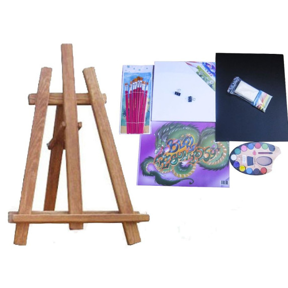 Asztali festőállvány szett Inlea4Fun S60 WYP2 TEAK - barna