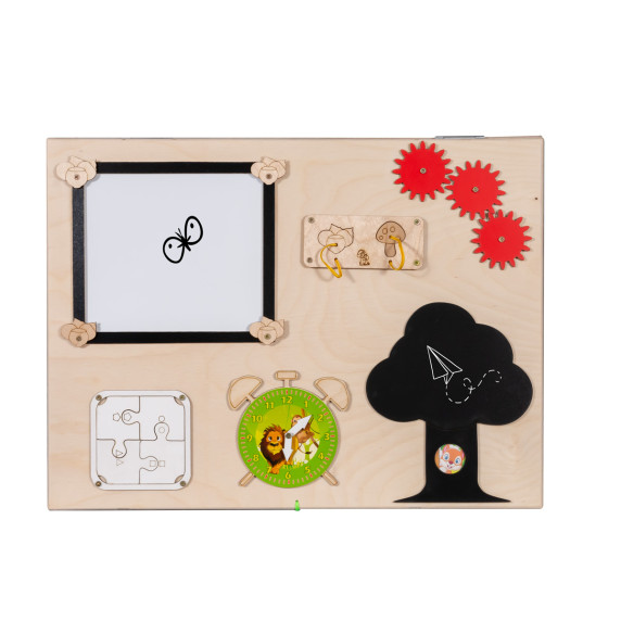 Dvojstranná edukačná tabuľa pre deti 50 x 37,5 x 32 cm MT23 - naturálna