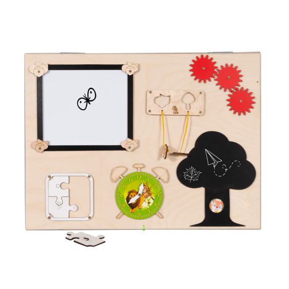 Dvojstranná edukačná tabuľa pre deti 50 x 37,5 x 32 cm MT23 - naturálna