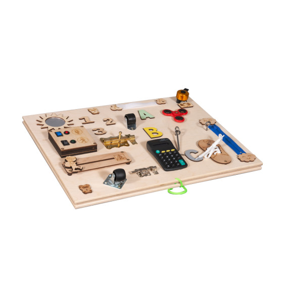 Dvojstranná edukačná tabuľa pre deti 50 x 37,5 x 32 cm MT23 - naturálna
