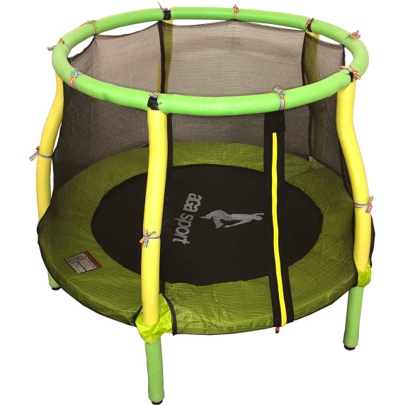 Gyerek trambulin védőhálóval 116 cm AGA - Világoszöld/sárga - MR1116