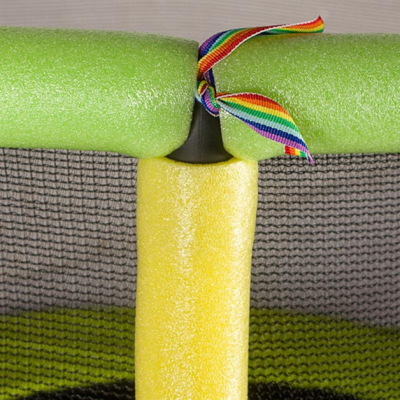 Gyerek trambulin védőhálóval 116 cm AGA - Világoszöld/sárga - MR1116