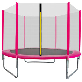 Trambulină 180 cm cu plasă de protecție externă Aga Sport Top - roz - 