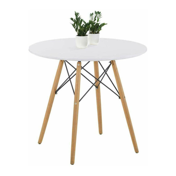 Skandináv stílusú kerek étkezőasztal 80 cm AGA MR2049-white - Fehér