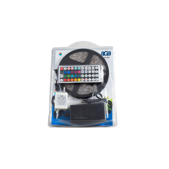 LED pás RGB 5 m + diaľkový ovládač, zdroj Aga MR8044