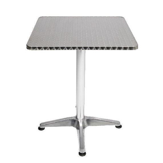 LINDER EXCLUSIV Vrtna miza 60×60 cm BISTRO – srebrna