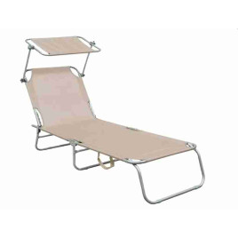 Șezlong plajă cu copertină - Linder Exclusiv GM4000BG - bej - 