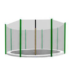 Ochranná sieť na trampolínu s celkovým priemerom 366 cm na 8 tyčí AGA MR1512OUT-8DG - Tmavozelená - 