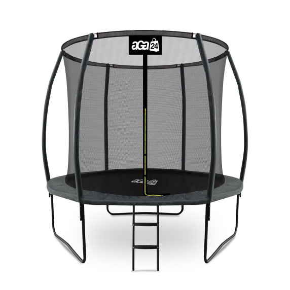 Trampolína 250 cm s vnútornou ochrannou sieťou a schodíkmi Aga SPORT EXCLUSIVE MRPU1008GREY - sivá
