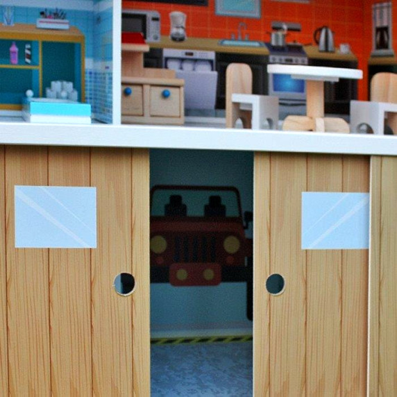 Casă pentru păpuși, cu 3 etaje, garaj dublu, lift și mobilă elegantă Hilary Aga4kids