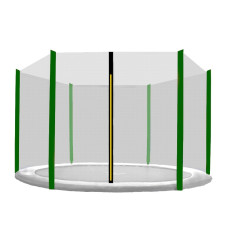 Ochranná sieť na trampolínu s celkovým priemerom 250 cm na 6 tyčí AGA MR1508OUT-6DG - Tmavozelená - 