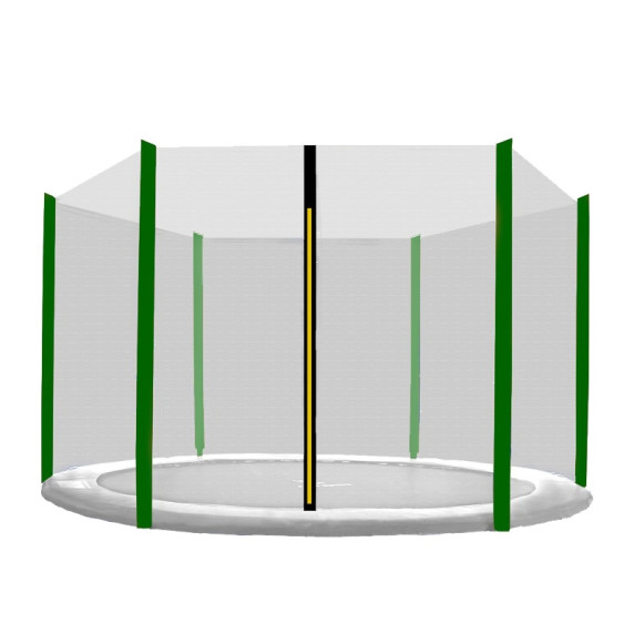 Ochranná sieť na trampolínu s celkovým priemerom 250 cm na 6 tyčí AGA MR1508OUT-6DG - Tmavozelená