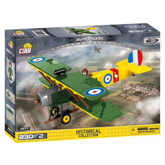 COBI 5704 Great War Stíhacie lietadlo AVRO 504 D7600 230 ks