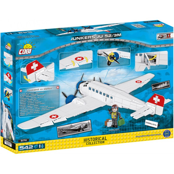 COBI 5711 II WW Junkers Ju-52/3m g43 Katonai repülőgép