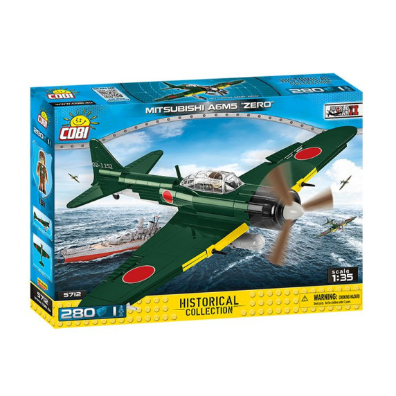 COBI 5712 II WW Stíhacie lietadlo Mitsubishi A6M5 ZERO Model 52s 280 ks