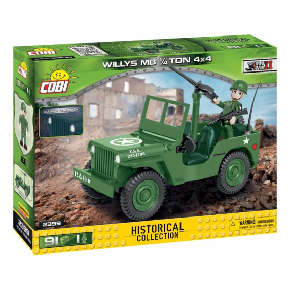 Amerikai katonai autó COBI 2399 Small Army World War II Willys MB 1/4 