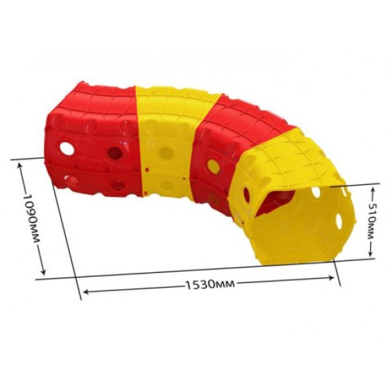 Hrací tunel 153 x 109 x 51 cm Inlea4Fun - žltý/červený