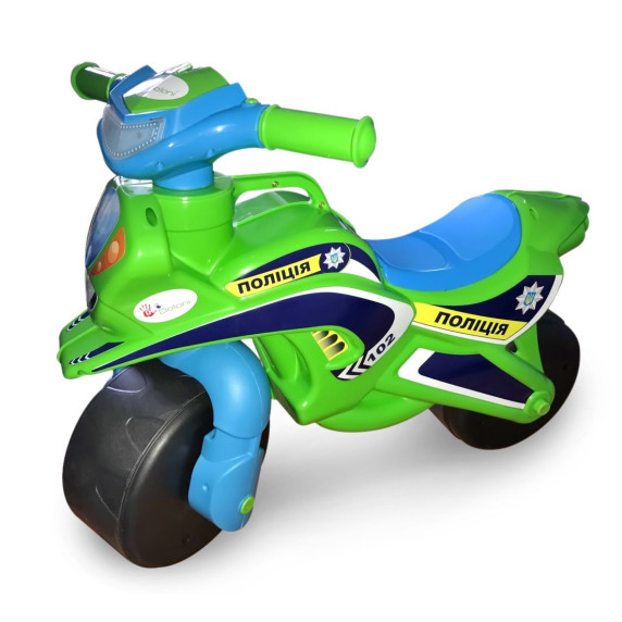 Lábbal hajtós kismotor Inlea4Fun POLICE - Zöld/kék