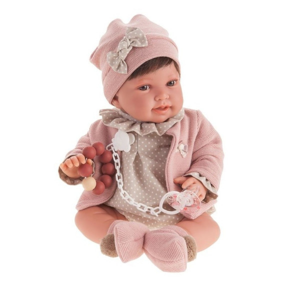 Realistická detská bábika-bábätko 40 cm Antonio Juan - Pipa Chaqueta Rosa