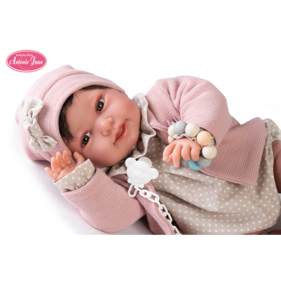 Realistická detská bábika-bábätko 40 cm Antonio Juan - Pipa Chaqueta Rosa