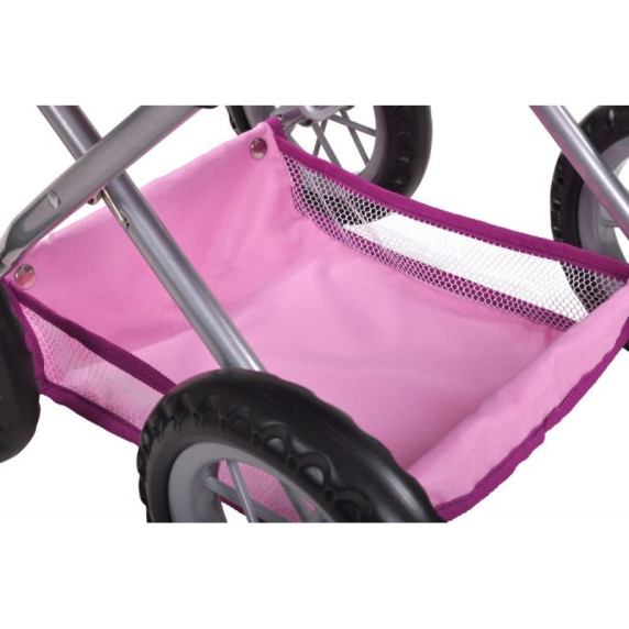 Játék babakocsi hordozható mózeskosárral KNORR TOYS Ruby 63172 - rózsaszín/lila