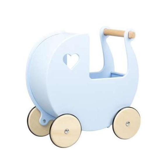 Drevený kočík pre bábiky MOOVER - modrý