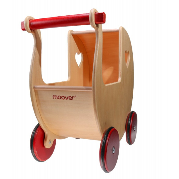 Drevený kočík pre bábiky MOOVER - naturálny