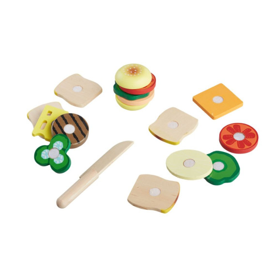 Set  de jucărie din lemn - MELISSA&DOUG - Hamburger și sandviș