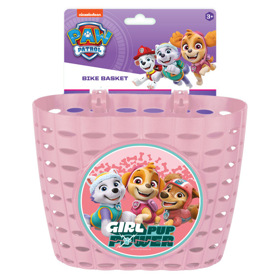 Kerékpár kosár PAW PATROL Mankcs őrjárat - Világos rózsaszín