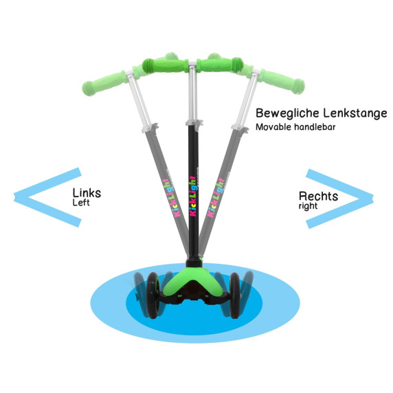 Trotinetă cu 3 roți - Scooter KickLight - galben - Jamara