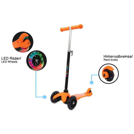 Trotinetă cu 3 roți - Scooter KickLight - portocaliu - Jamara