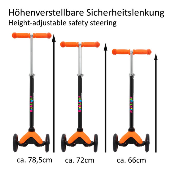 Trotinetă cu 3 roți - Scooter KickLight - portocaliu - Jamara