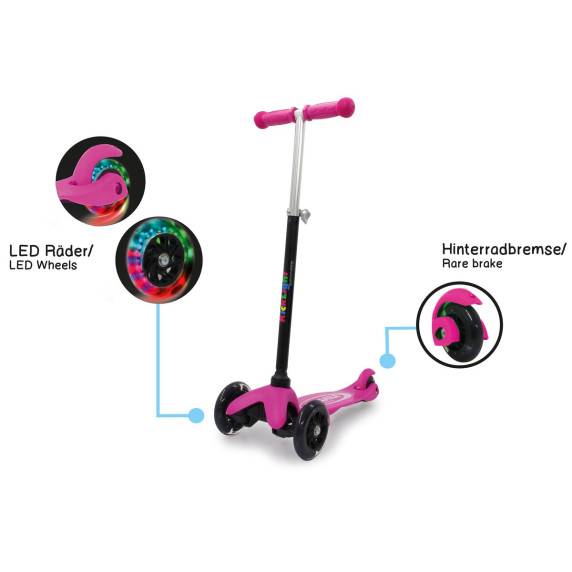 Háromkerekű roller JAMARA Scooter KickLight - Rózsaszín