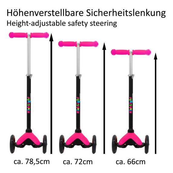 Háromkerekű roller JAMARA Scooter KickLight - Rózsaszín
