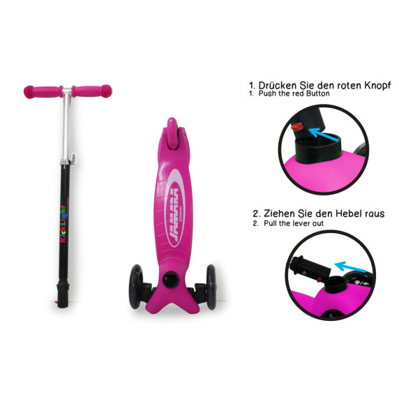 Háromkerekű roller JAMARA Scooter KickLight - Rózsaszín