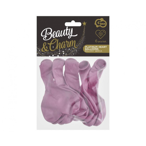 Set baloane - 6 buc GoDan - Beauty&Charm Platinum light pink hearts