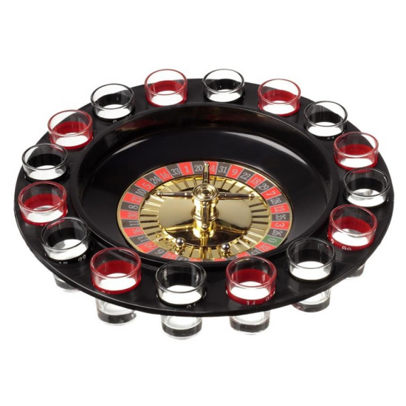 Pálinka rulett, ivós társasjáték 16 db pohárral Drinking Roulette Set