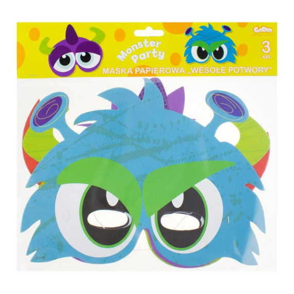 Maska pre deti 26,4 x 20 cm 3 kusy Happy Monsters GoDan
