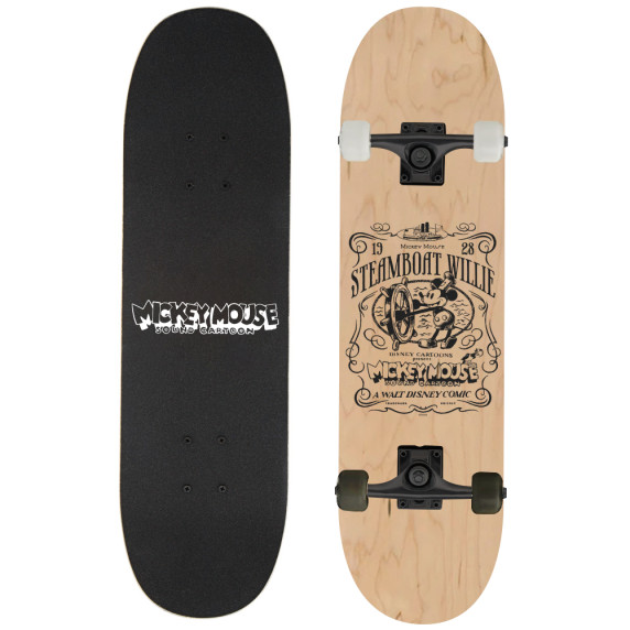 Skateboard din lemn - 79x20x12 cm - BIG WOODEN D100 - Mickey steamboat