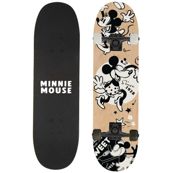 Skateboard din lemn - 79x20x12 cm - BIG WOODEN D100 - Minnie classic