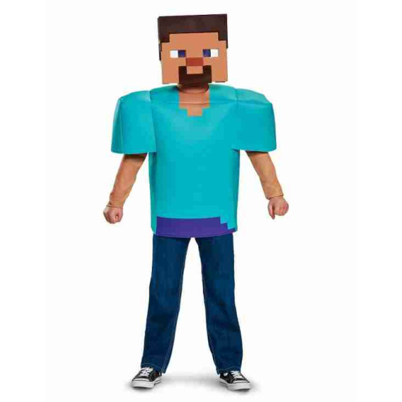Gyerek jelmez Steve Classic Minecraft GoDan - méret 7-8 év