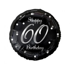 Balon- - Happy Birthday 60 - negru/gri - GoDan - 